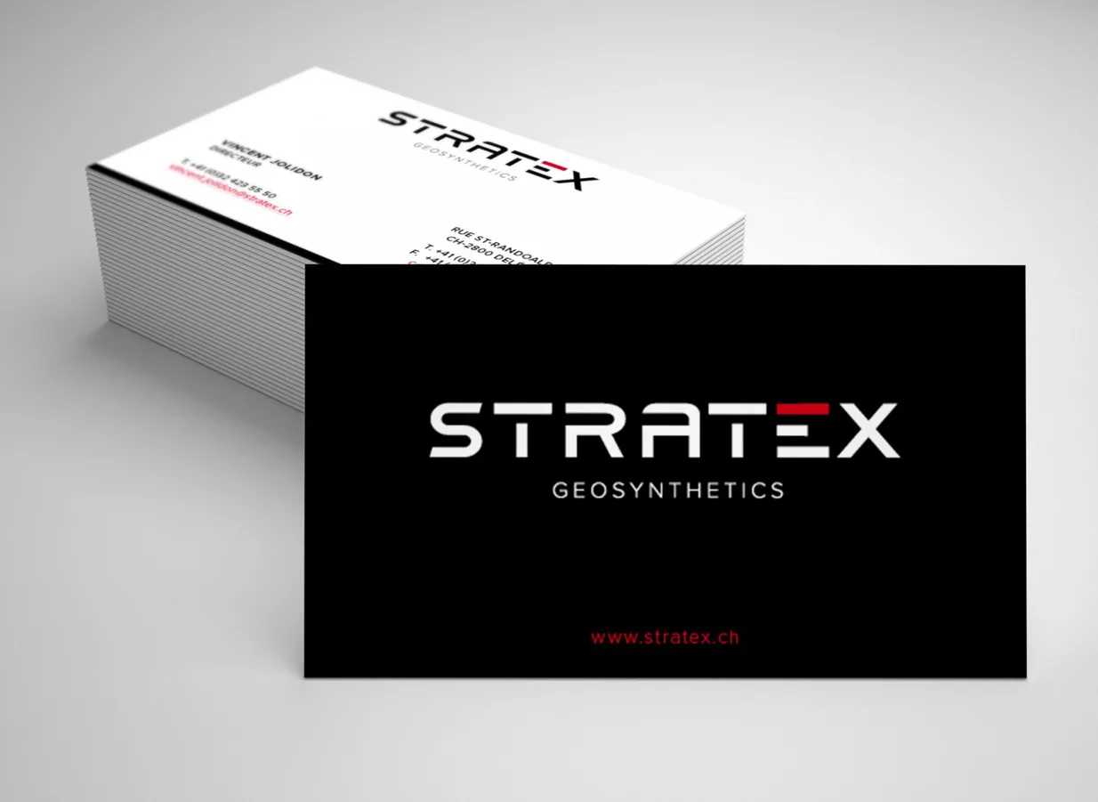 Brand Strategy System de la société Stratex, cartes de visites réalisée par ivimédia