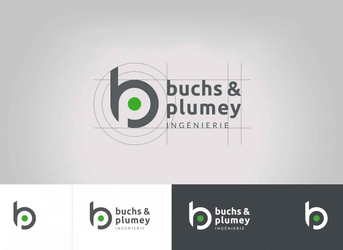 Identité visuelle Buchs&Plumey - construction du logo créée par Ivimédia